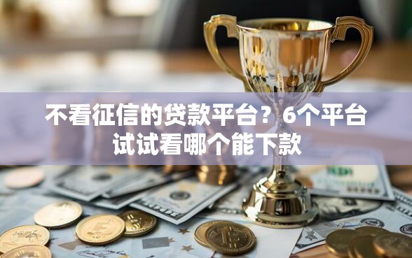 不看征信的贷款平台？6个平台试试看哪个能下款