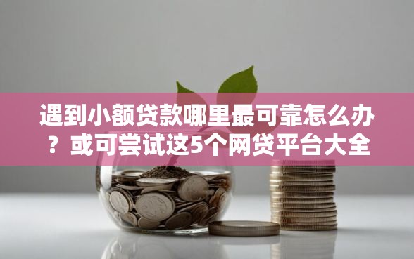 遇到小额贷款哪里最可靠怎么办？或可尝试这5个网贷平台大全