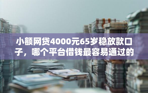 小额网贷4000元65岁稳放款口子，哪个平台借钱最容易通过的8个平台介绍