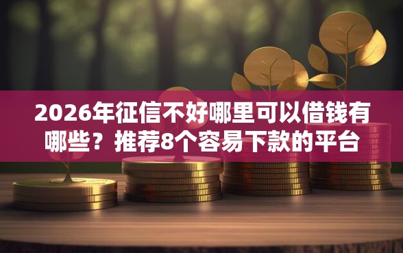 2026年征信不好哪里可以借钱有哪些？推荐8个容易下款的平台