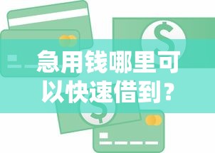 急用钱哪里可以快速借到？十大19岁贷款容易过审批的平台推荐