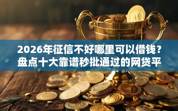 2026年征信不好哪里可以借钱？盘点十大靠谱秒批通过的网贷平台