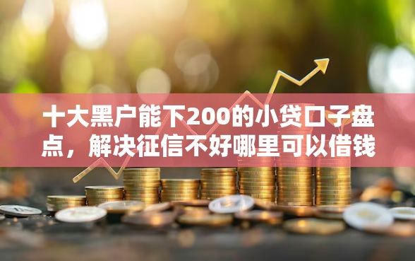 十大黑户能下200的小贷口子盘点，解决征信不好哪里可以借钱的问题