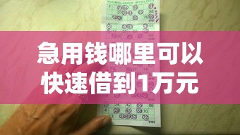 急用钱哪里可以快速借到1万元无门槛本月借款平台力荐！分享小额网贷口子1万元无门槛借款
