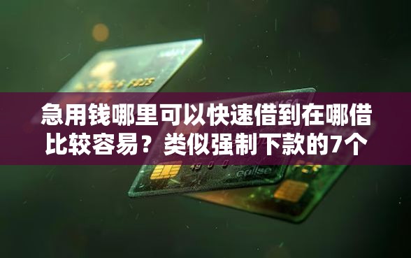 急用钱哪里可以快速借到在哪借比较容易？类似强制下款的7个口子参考
