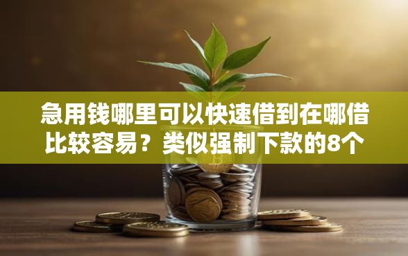 急用钱哪里可以快速借到在哪借比较容易？类似强制下款的8个口子参考