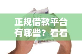 正规借款平台有哪些？看看这7个贷款平台有没有能下款的