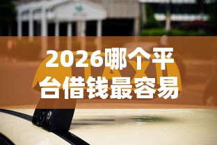 2026哪个平台借钱最容易通过，差20000元就选这8个平台