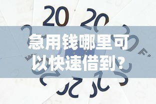 急用钱哪里可以快速借到？这7个快速贷款平台值得一试