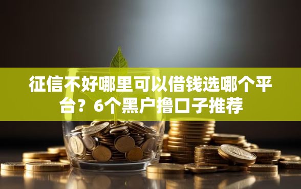 征信不好哪里可以借钱选哪个平台？6个黑户撸口子推荐