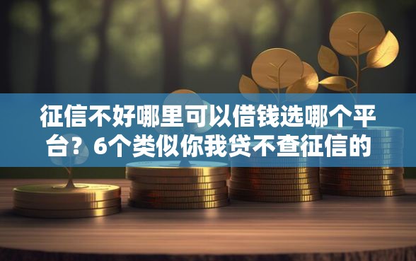 征信不好哪里可以借钱选哪个平台？6个类似你我贷不查征信的贷款平台推荐