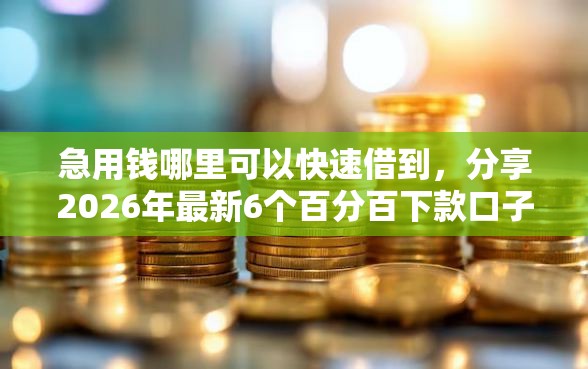 急用钱哪里可以快速借到，分享2026年最新6个百分百下款口子