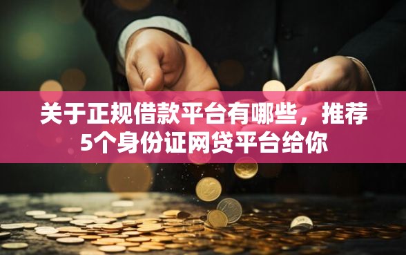 关于正规借款平台有哪些，推荐5个身份证网贷平台给你