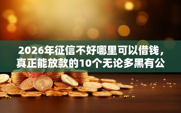 2026年征信不好哪里可以借钱，真正能放款的10个无论多黑有公积金就能下款推荐