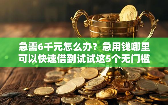 急需6千元怎么办？急用钱哪里可以快速借到试试这5个无门槛平台