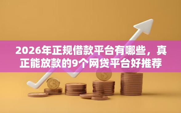2026年正规借款平台有哪些，真正能放款的9个网贷平台好推荐