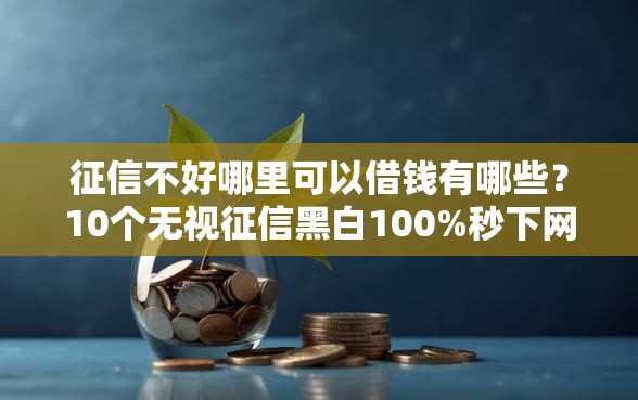 征信不好哪里可以借钱有哪些？10个无视征信黑白100%秒下网贷平台推荐给你