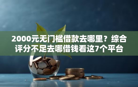 2000元无门槛借款去哪里？综合评分不足去哪借钱看这7个平台