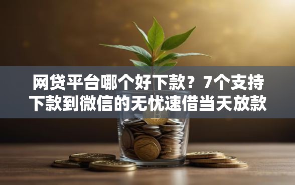 网贷平台哪个好下款？7个支持下款到微信的无忧速借当天放款的口子