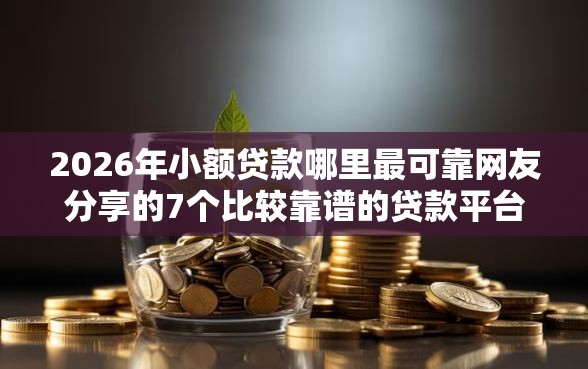 2026年小额贷款哪里最可靠网友分享的7个比较靠谱的贷款平台我觉得不错！