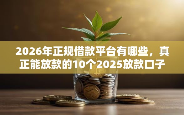 2026年正规借款平台有哪些，真正能放款的10个2025放款口子论坛推荐