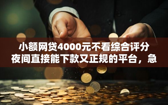 小额网贷4000元不看综合评分夜间直接能下款又正规的平台，急用钱哪里可以快速借到的8个平台介绍