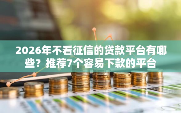 2026年不看征信的贷款平台有哪些？推荐7个容易下款的平台