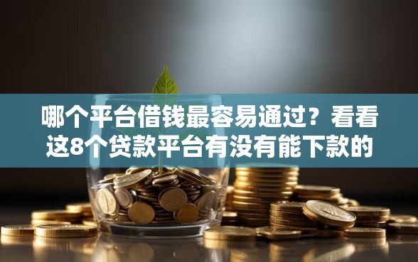 哪个平台借钱最容易通过？看看这8个贷款平台有没有能下款的