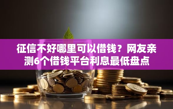 征信不好哪里可以借钱？网友亲测6个借钱平台利息最低盘点