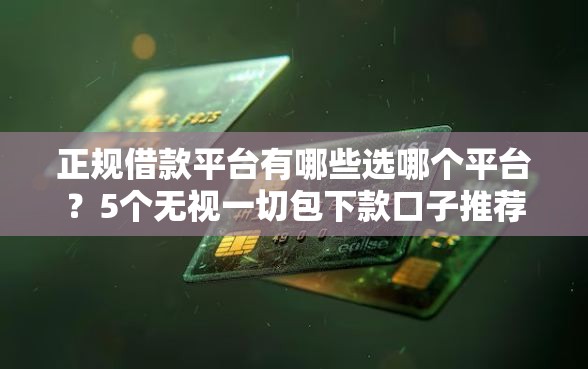 正规借款平台有哪些选哪个平台？5个无视一切包下款口子推荐