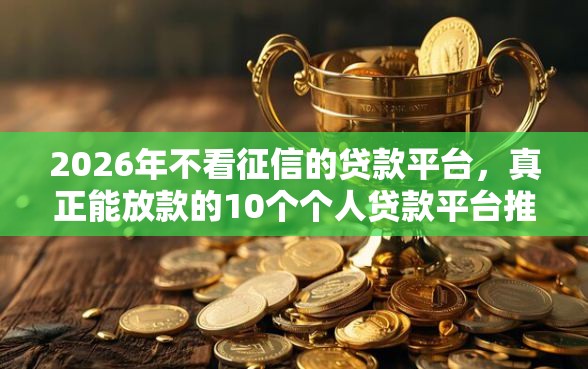 2026年不看征信的贷款平台，真正能放款的10个个人贷款平台推荐