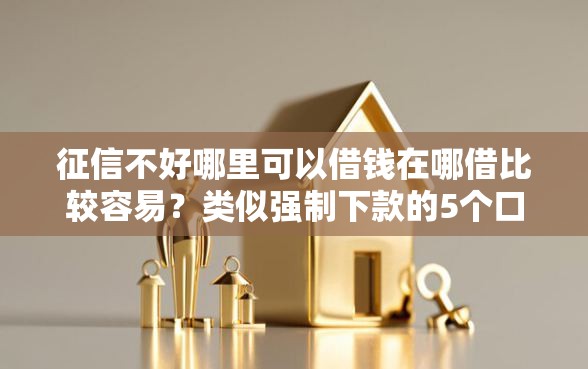 征信不好哪里可以借钱在哪借比较容易？类似强制下款的5个口子参考