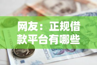 网友：正规借款平台有哪些？求介绍几款贷款平台哪家好