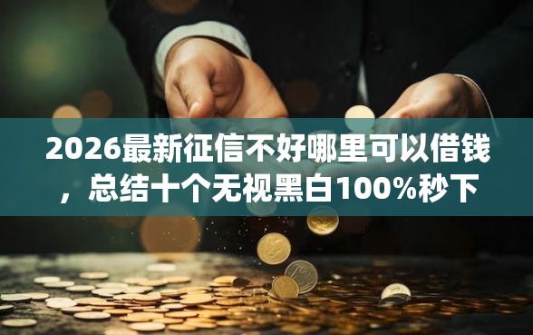 2026最新征信不好哪里可以借钱，总结十个无视黑白100%秒下网贷app！