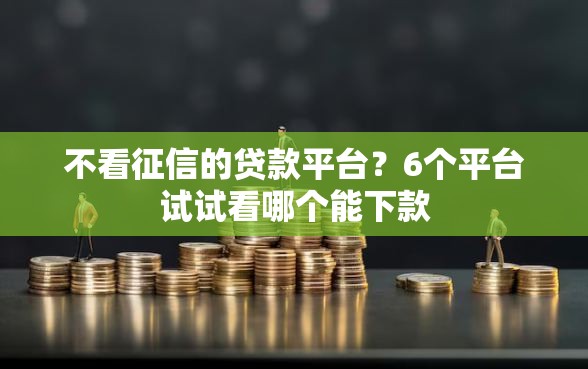 不看征信的贷款平台？6个平台试试看哪个能下款