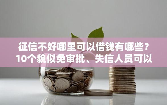征信不好哪里可以借钱有哪些？10个貌似免审批、失信人员可以借钱的网贷平台合集