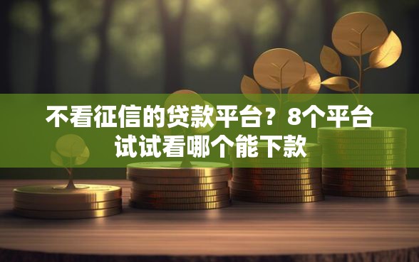 不看征信的贷款平台？8个平台试试看哪个能下款