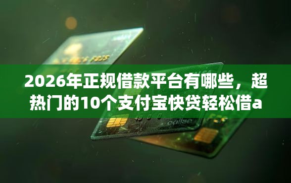 2026年正规借款平台有哪些，超热门的10个支付宝快贷轻松借app推荐