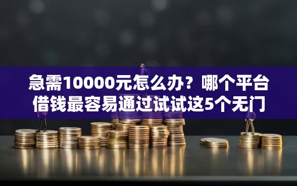 急需10000元怎么办？哪个平台借钱最容易通过试试这5个无门槛平台
