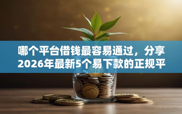 哪个平台借钱最容易通过，分享2026年最新5个易下款的正规平台