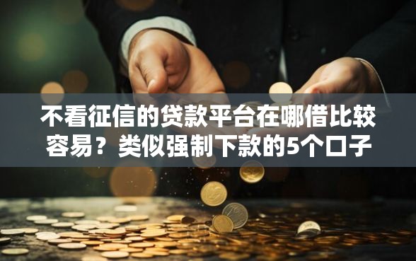 不看征信的贷款平台在哪借比较容易？类似强制下款的5个口子参考