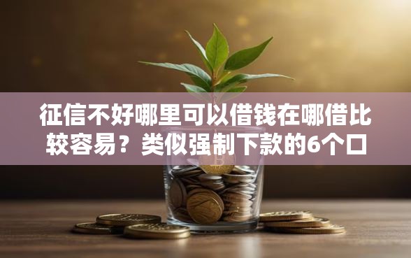 征信不好哪里可以借钱在哪借比较容易？类似强制下款的6个口子参考