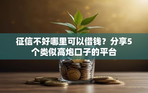 征信不好哪里可以借钱？分享5个类似高炮口子的平台