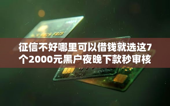 征信不好哪里可以借钱就选这7个2000元黑户夜晚下款秒审核的平台