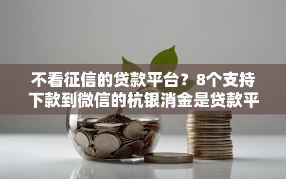 不看征信的贷款平台？8个支持下款到微信的杭银消金是贷款平台