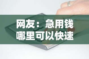 网友：急用钱哪里可以快速借到？求介绍几款轻松借款无征信记录的软件