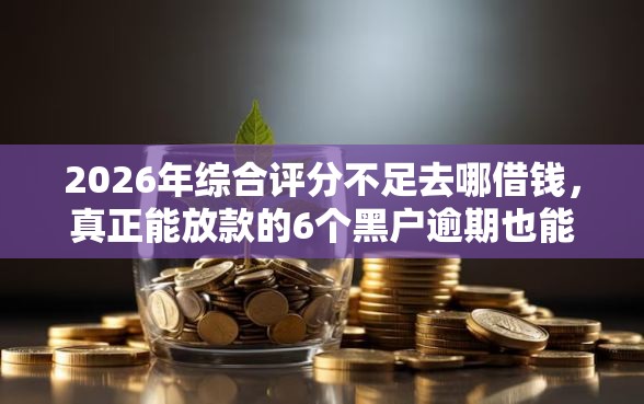 2026年综合评分不足去哪借钱，真正能放款的6个黑户逾期也能下款的网贷推荐