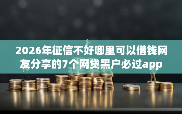 2026年征信不好哪里可以借钱网友分享的7个网贷黑户必过app我觉得不错！
