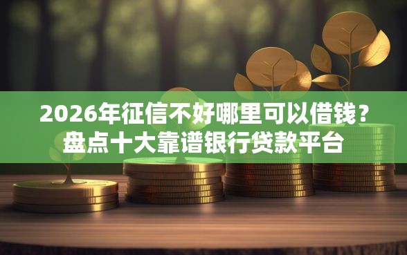 2026年征信不好哪里可以借钱？盘点十大靠谱银行贷款平台