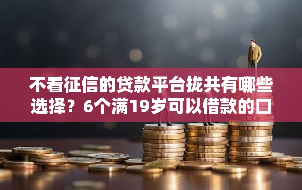 不看征信的贷款平台拢共有哪些选择？6个满19岁可以借款的口子详解